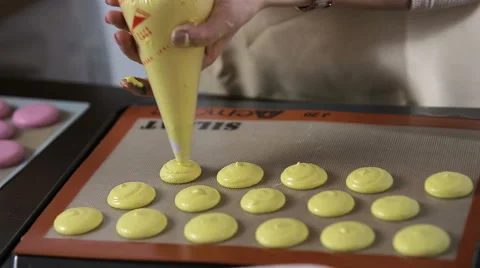 Process of making yellow macaron Stock Footage 62450709