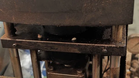 The process of making/producing gluten free, round puffed rice cakes/bread Stock Footage 126304027