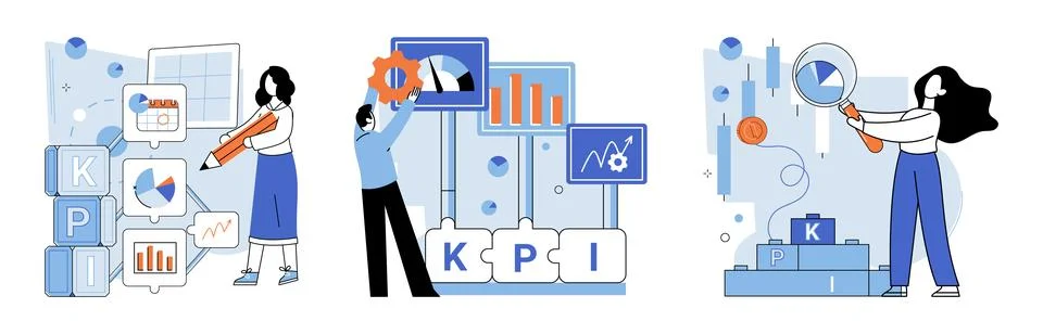 Process management. Efficient process management is essential for achieving Stock Illustration