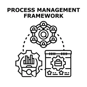 Process management framework for business workflow optimization Illustrazione stock