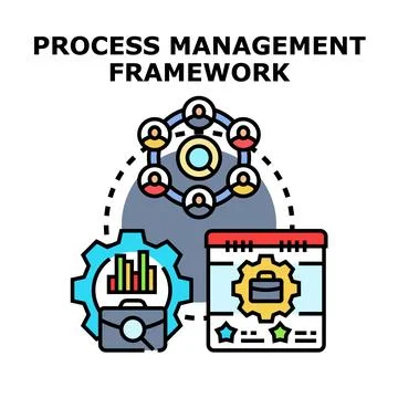 Process management framework for business workflow optimization Stock Illustration