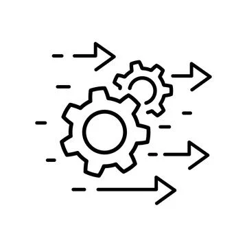 Process management icon. Agile process line symbol Stock Illustration