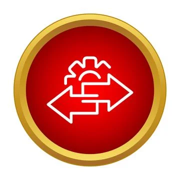 Process management icon with gear and arrows Stock Illustration