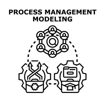 Process management modeling business strategy development Stock Illustration