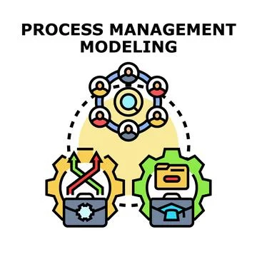 Process management modeling business strategy development Stock Illustration