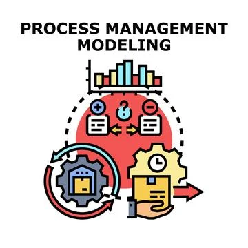 Process management modeling optimizing business workflow cycle 스톡 일러스트