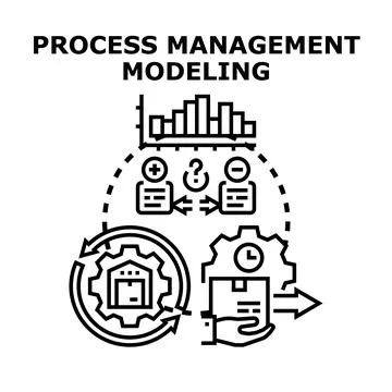 Process management modeling optimizing business workflow cycle Stock Illustration