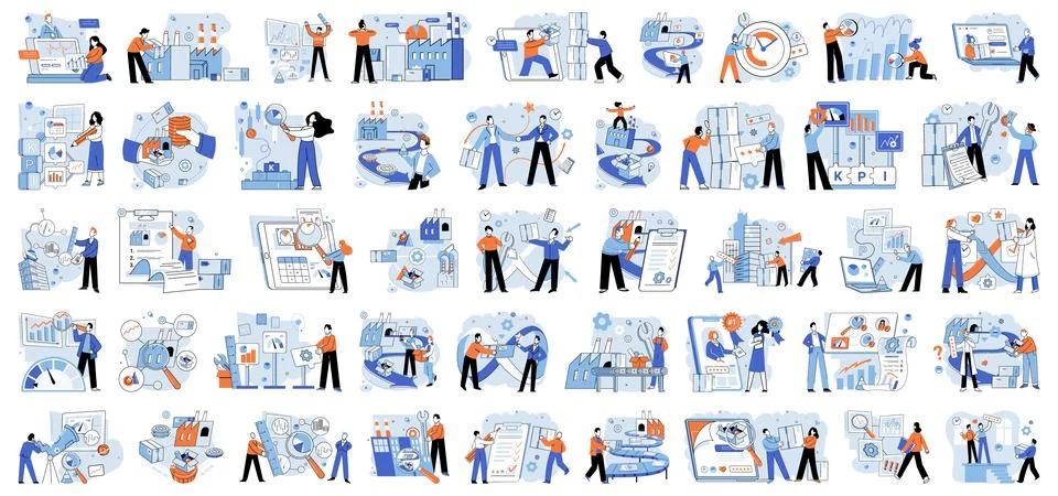 Process management. Performance tracking and analysis are essential for 스톡 일러스트