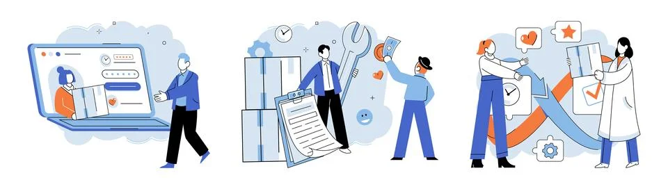 Process management. Procedures and methods are implemented to ensure effective Stock Illustration