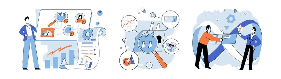 Process management. The process management concept emphasizes importance Stockillustratie