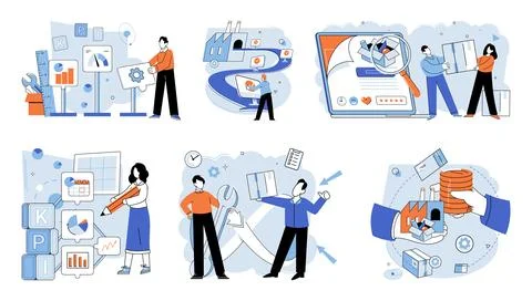 Process management. The process management metaphor aids in conceptualizing Stockillustratie