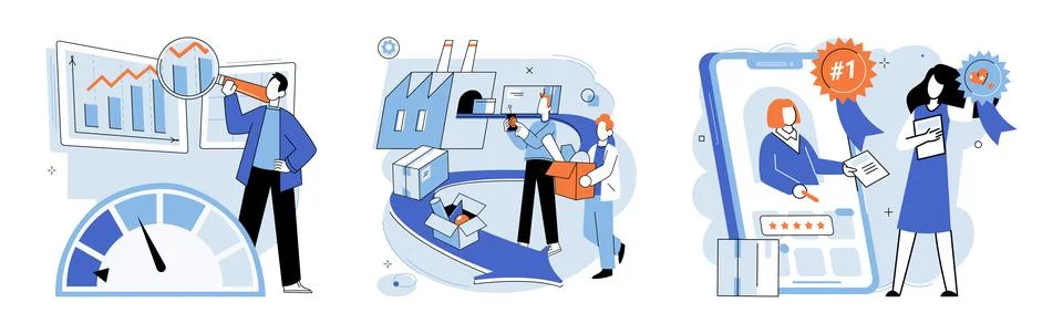 Process management. Regular checks and monitoring are essential for maintaining Stockillustratie