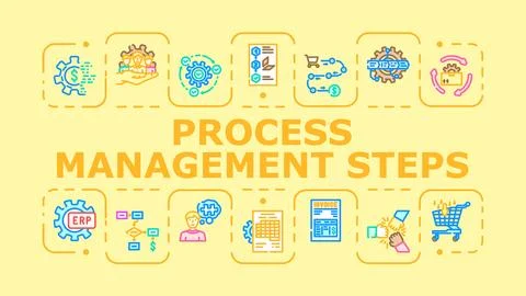 Process management steps banner icon vector illustration 스톡 일러스트