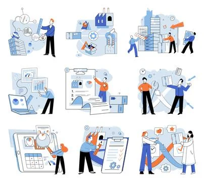 Process management. Taking action is necessary to control and manage progress 스톡 일러스트