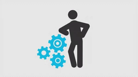 Process manager stickman animation silhouette Stock Footage 325400529