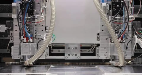 Process of manufactoring drilling microchips on automatic equipment. Stock Footage 206788672