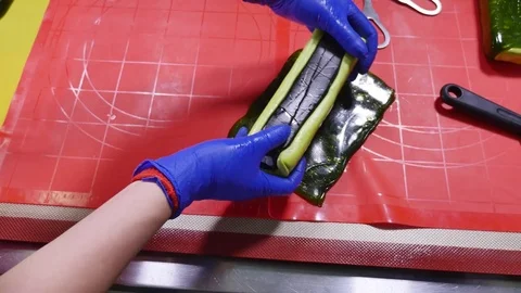 The process of manufacturing caramel hand made Stock Footage