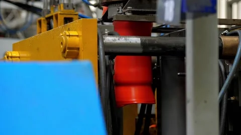 The process of manufacturing plastic products. Stock Footage 140052968