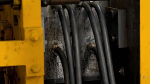 The process of manufacturing plastic products. Stock Footage 140052990