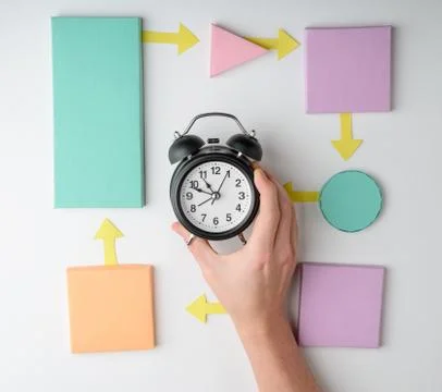 Process map on white background. Time management concept Stock Photos