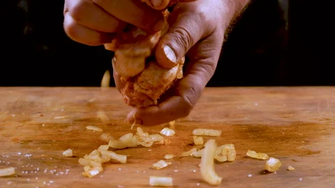 The process of marinating meat for  barbeque Stock Footage 283343839