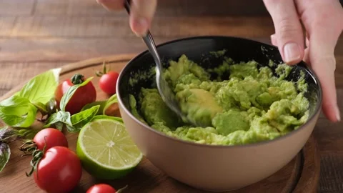 Process of mashing avocado | Stock Video | Pond5