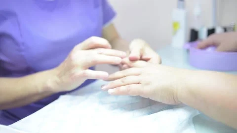 The process of the master of manicure and pedicure close-up Stock Footage 146566680