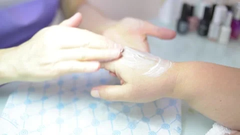 The process of the master of manicure and pedicure close-up Stock Footage 146566706