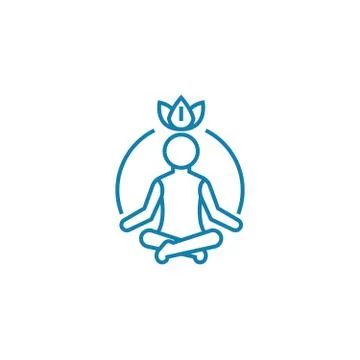 Process of meditation linear icon concept. Process of meditation line vector Stock Illustration