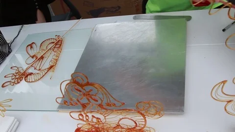 The process of melted sugar painting Video stock 80996769