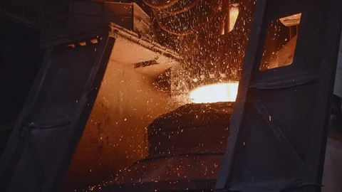 The process of melting in the furnace. Stock Footage 116774900
