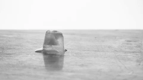 Process of melting ice piece for drinks Stock Footage 123134935