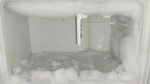 The process of melting the ice in the refrigerator freezer 스톡 동영상 295410518
