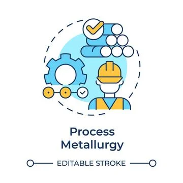 Process metallurgy multi color concept icon Stock Illustration