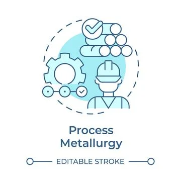 Process metallurgy soft blue concept icon Stock Illustration