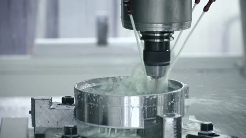 Process of metalwork and clean machine manufacturing of press form. Precision mi Stock Footage 199488166