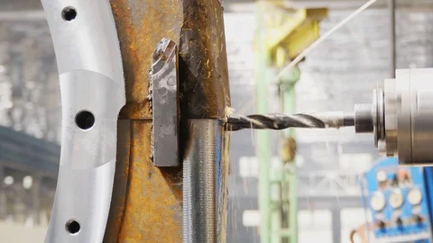 Process of metalworking and machine manufacturing of press form. Tool cut and Stock Footage 114624393