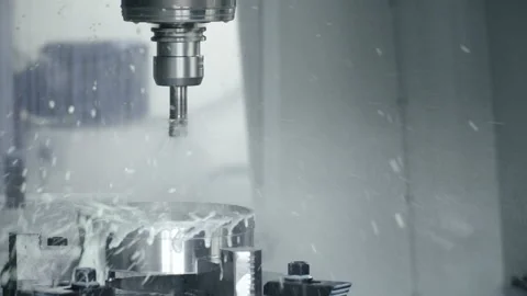 Process of metalworking and machine manufacturing of press form. Precision milli Stock Footage 199488155