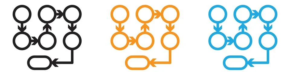 Process method step procedure or workflow vector logo set collection for we.. Stock Illustration