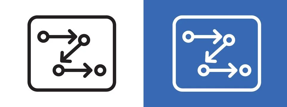 Process, method, step, procedure or workflow logo sign set vector outline Stock Illustration