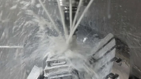 The process of milling a metal part on a CNC machine Stock Footage 76025673