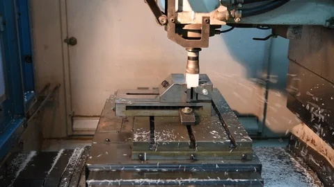 Process of milling plastic on computer numerical control by using drills Stock Footage 95697965