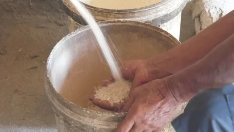The process of milling rice into rice using a grinding machine Stock Footage 311272130