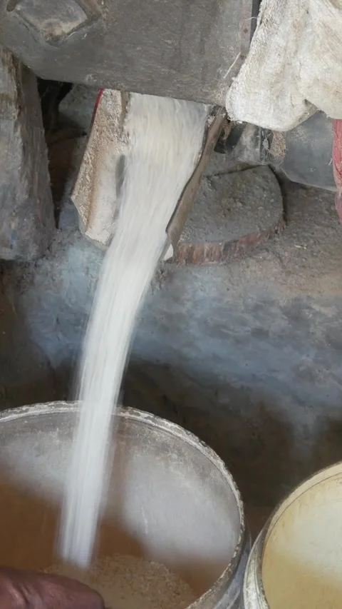 The process of milling rice into rice using a grinding machine Stock Footage 311272184
