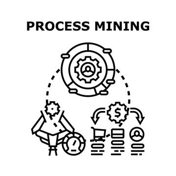 Process mining analyzing data and optimizing operations Ilustración de archivo