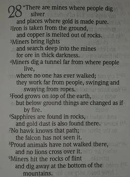 Process of mining in the Holy Bible. Stock Photos