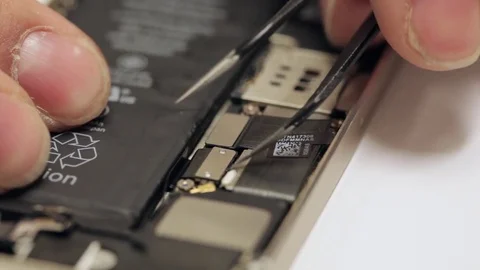 The process of mobile phone repairing Stock Footage 75741298