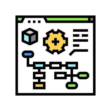 Process modeling analyst color icon vector illustration Stock Illustration