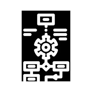 Process modeling analyst glyph icon vector illustration Stock Illustration