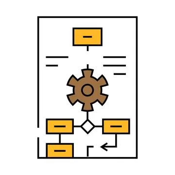 Process modeling analyst icon color illustration Stock Illustration